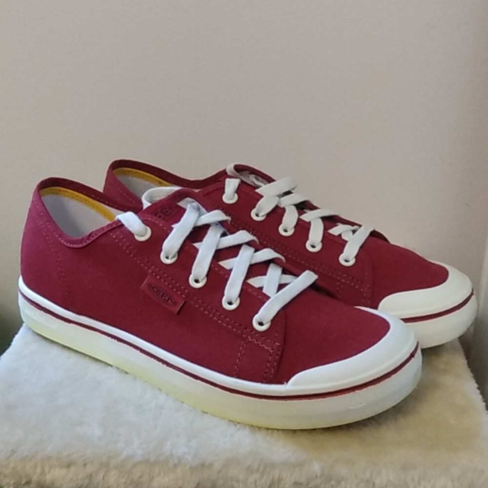 Keen Women's Red Canvas Sneakers with White Accents